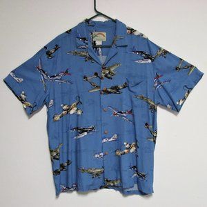 Hawaiian Paradise Found Old Fighter Planes Shirt Mens XL